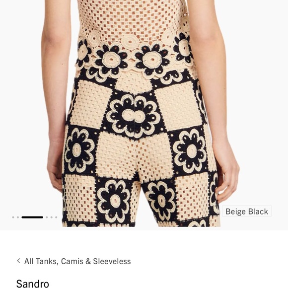 Sandro crochet flower top NWOT - Picture 3 of 8